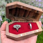 Personalised Walnut Coffin Ring Box
